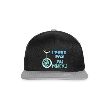 Je peux pas j'ai monocycle - Casquette snapback - noir/gris - Devant