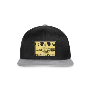 RAP - more than words - Snapback Cap - Schwarz/Grau - Vorne