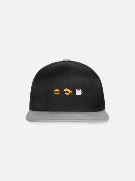Pixel geeky Lebensmitteln - Snapback Cap - Schwarz/Grau