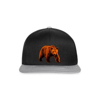 Bear, Wild Bear - Snapback Cap - black/grey - Front