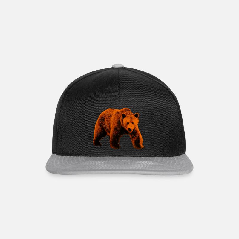 Bär, wilder Bär - Snapback Cap - Schwarz/Grau