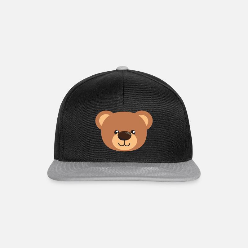 Ours en peluche - Casquette snapback - noir/gris