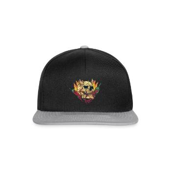 Sauce piquante Sauce chili Piment crâne cadeau - Casquette snapback - noir/gris - Devant