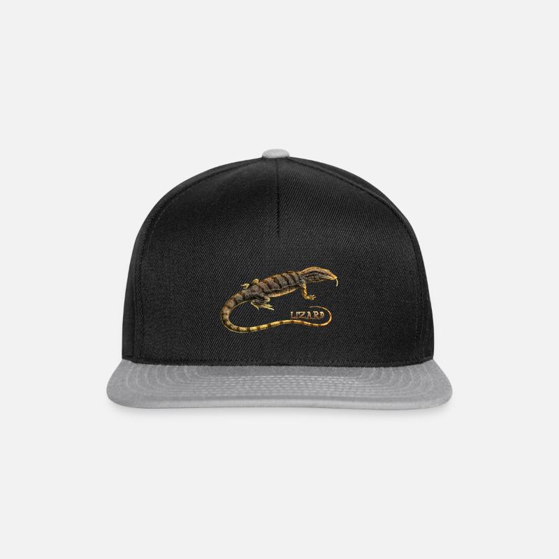 Eidechse T-Shirt - Snapback Cap - Schwarz/Grau