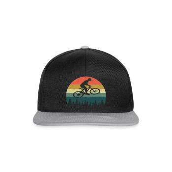 VTT vélo VTT Rétro Vintage Montagnes Biker - Casquette snapback - noir/gris - Devant