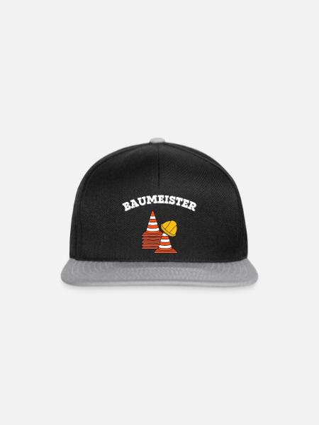 Baumeister Bauarbeiter Handwerker Geschenkidee - Snapback Cap - Schwarz/Grau