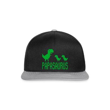 Papa Père Papasaurus rétro - Casquette snapback - noir/gris - Devant