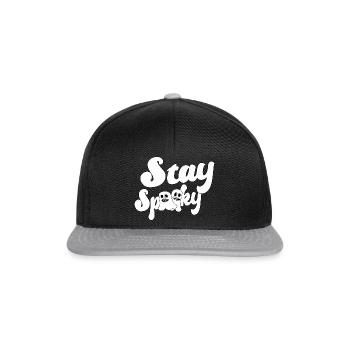 stay spooky witch halloween spruch kürbis - Snapback Cap - Schwarz/Grau - Vorne