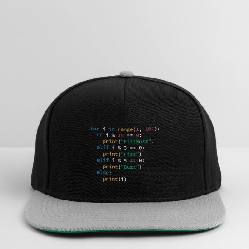 FizzBuzz Algorithmus Programmiersprache Python Snapback Cap