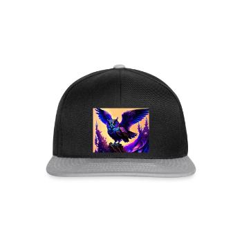 Eule - Snapback Cap - Schwarz/Grau - Vorne