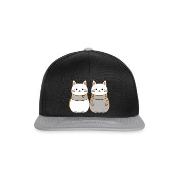 Deux chats mignons - Casquette snapback - noir/gris - Devant