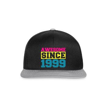 Awesome since 1999. Funny gift men women birthday - Casquette snapback - noir/gris - Devant