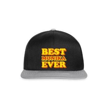 Monika prénom drôle cadeau - Casquette snapback - noir/gris - Devant