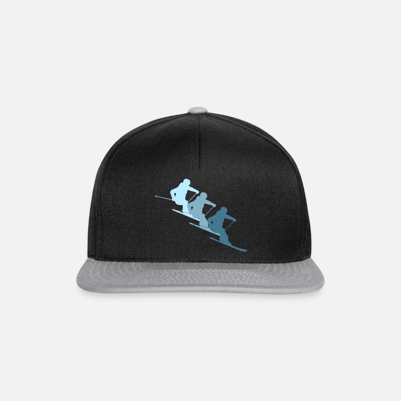 Skifahrer blau/Ski - Snapback Cap - Schwarz/Grau
