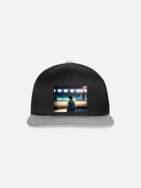Subway Anime Boy - Snapback Cap - Schwarz/Grau