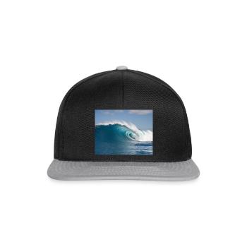 beautiful blue ocean wave of summer - Snapback Cap - black/grey - Front