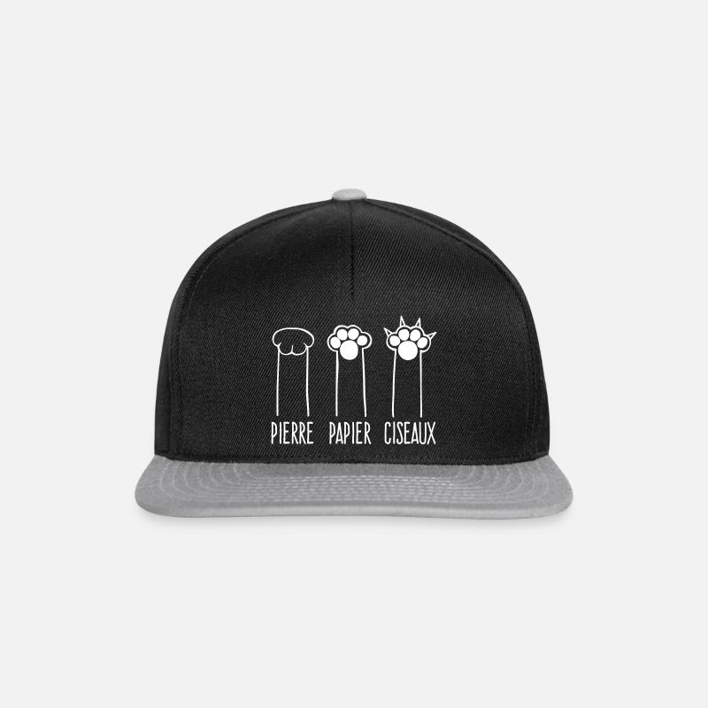 Stein, Papier, Schere - Snapback Cap - Schwarz/Grau