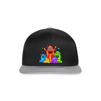Colorful Slime Monsters - Snapback Cap - black/grey - Front
