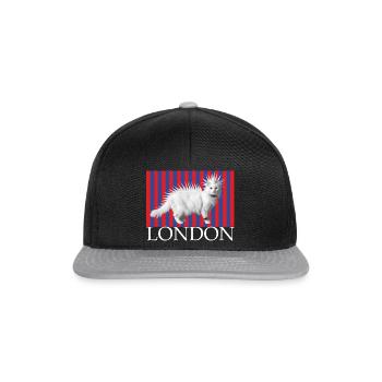 London Punk katze Mohikaner Kätzchen freche Katze - Snapback Cap - Schwarz/Grau - Vorne