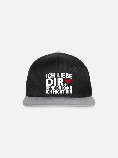 Liebe lustiger Spruch Ich liebe Dir  - Snapback Cap - Schwarz/Grau