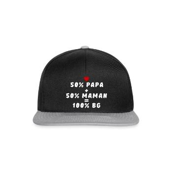 50 papa + 50 maman = 100 Bg - Casquette snapback - noir/gris - Devant