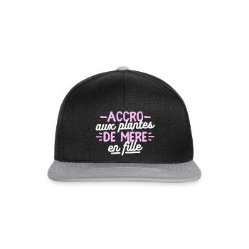 Accro aux plantes de mère en fille - Casquette snapback - noir/gris - Devant