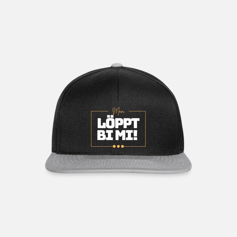 Löppt bi mi! Moin - Snapback Cap - Schwarz/Grau