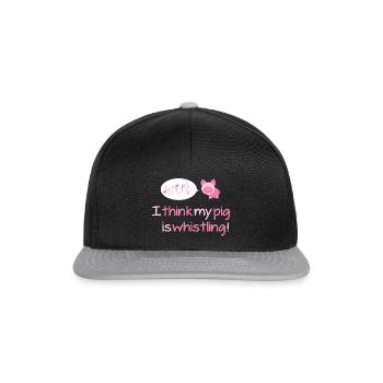 I think my pig is whistling! - Snapback Cap - black/grey - Front