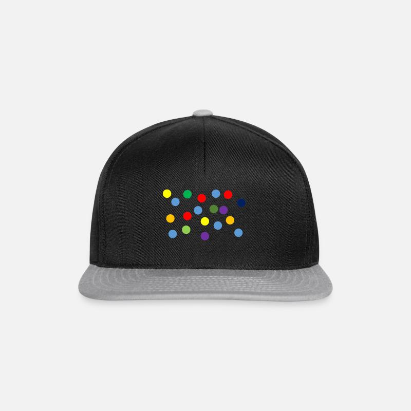 Bunte Punkte, Happy Dots - Snapback Cap - Schwarz/Grau