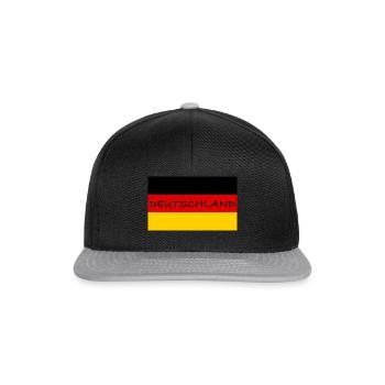 Deutschlandflagge Deutschland Flagge - Snapback Cap - Schwarz/Grau - Vorne