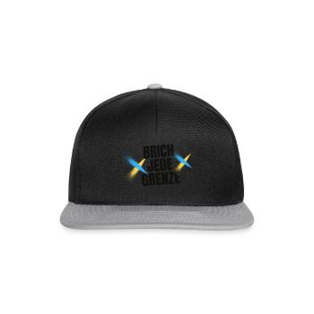 Bricht jede Grenze Ukraine - Snapback Cap - Schwarz/Grau - Vorne