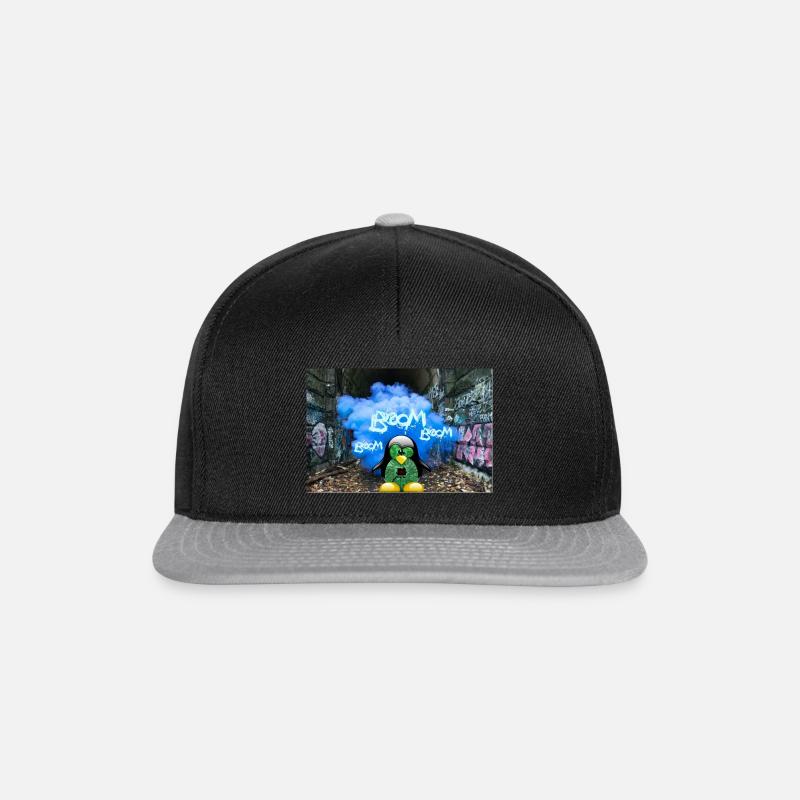 spider-linux Boom Boom - Snapback Cap - Schwarz/Grau