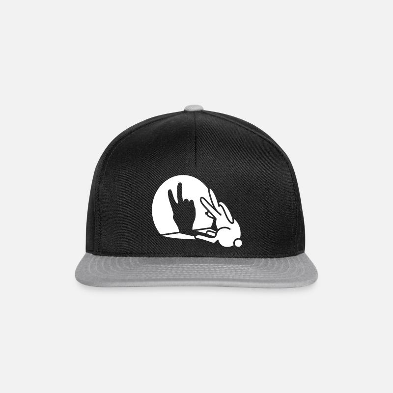 Rabbit shadow hand birthday two 2 years - Snapback Cap - black/grey