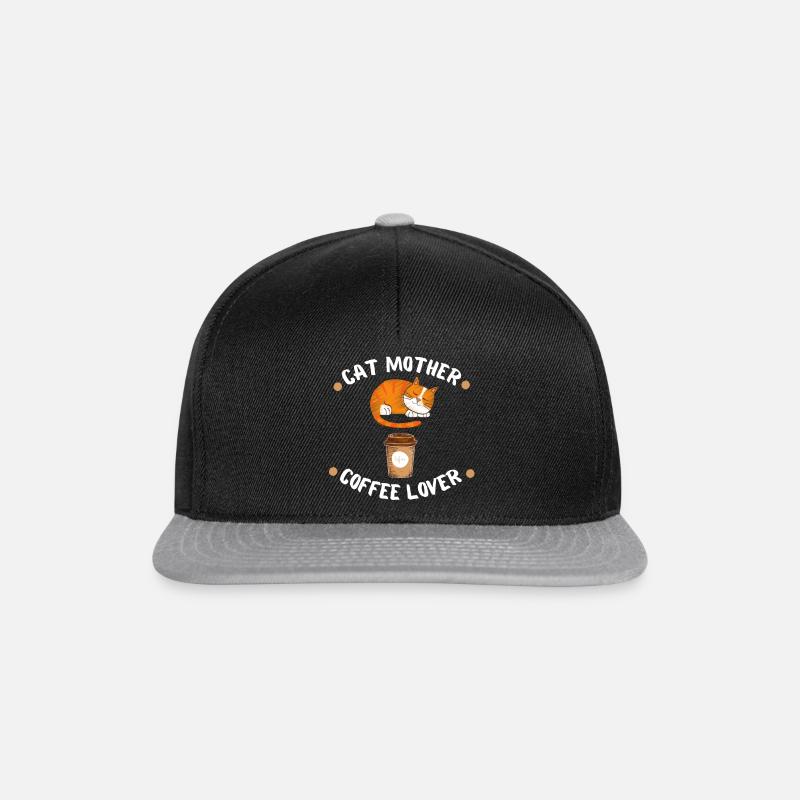 Cat mother, coffee lover - Snapback Cap - black/grey