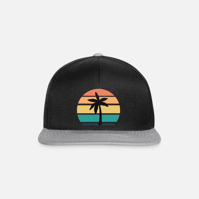 Sunset Design avec palme - Casquette snapback - noir/gris