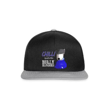 Bull Terrier Chill Parodie - Snapback Cap - Schwarz/Grau - Vorne