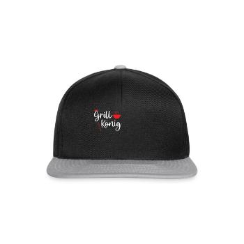 Grill König Gillmeister Outfit - Snapback Cap - Schwarz/Grau - Vorne