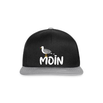 Moin - Möwe - Möwe Moin - Snapback Cap - Schwarz/Grau - Vorne