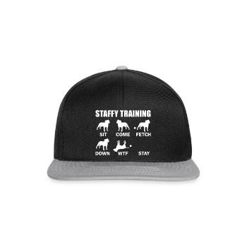 American Staffordshire Bull Terrier Staffy Dog - Snapback Cap - black/grey - Front