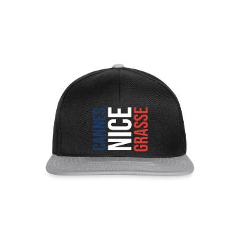 Cannes Nice Grasse France Tour Souvenir - Snapback Cap - black/grey - Front