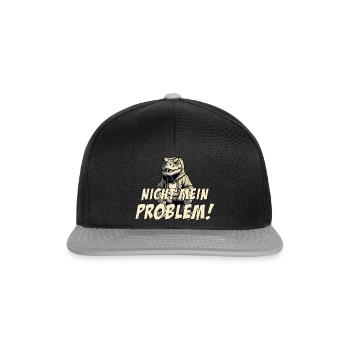 Nicht mein Problem Dinosaurier - Snapback Cap - Schwarz/Grau - Vorne