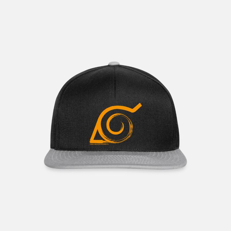 Naruto Symbol Des Hidden Leaf Village - Snapback Cap - Schwarz/Grau