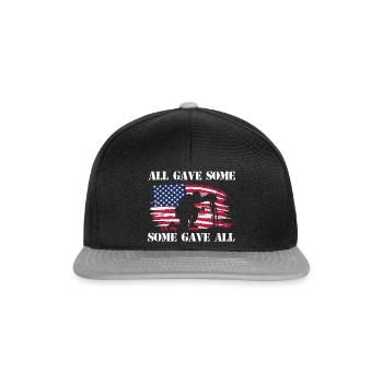 Alle gaben einige Einige gaben alle - Patriotischer Veteran - Snapback Cap - Schwarz/Grau - Vorne