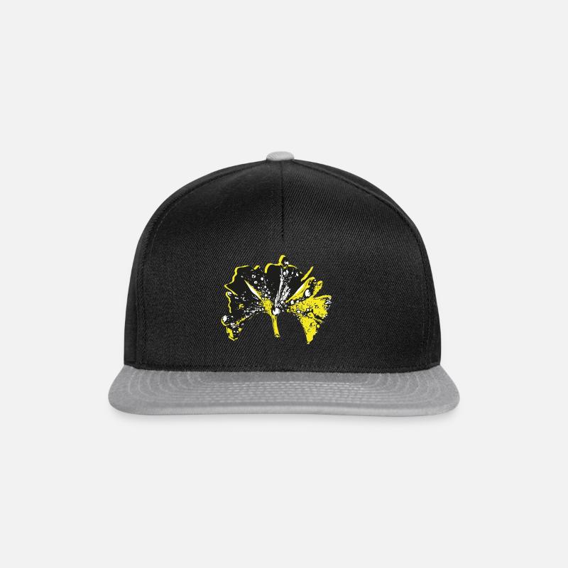Ginko Schwarz Gelb Heilung Universalkraefte - Snapback Cap - Schwarz/Grau