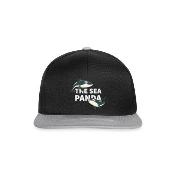 The Sea Panda - Orca-Power für Meerliebhaber - Snapback Cap - Schwarz/Grau - Vorne