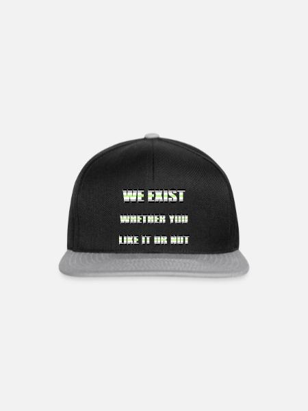 Wir existieren - Agender Flag - Snapback Cap - Schwarz/Grau