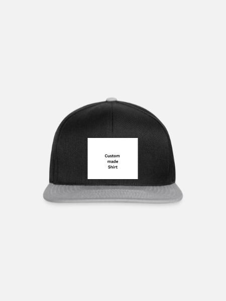 Custom made Shirt  - Snapback Cap - Schwarz/Grau