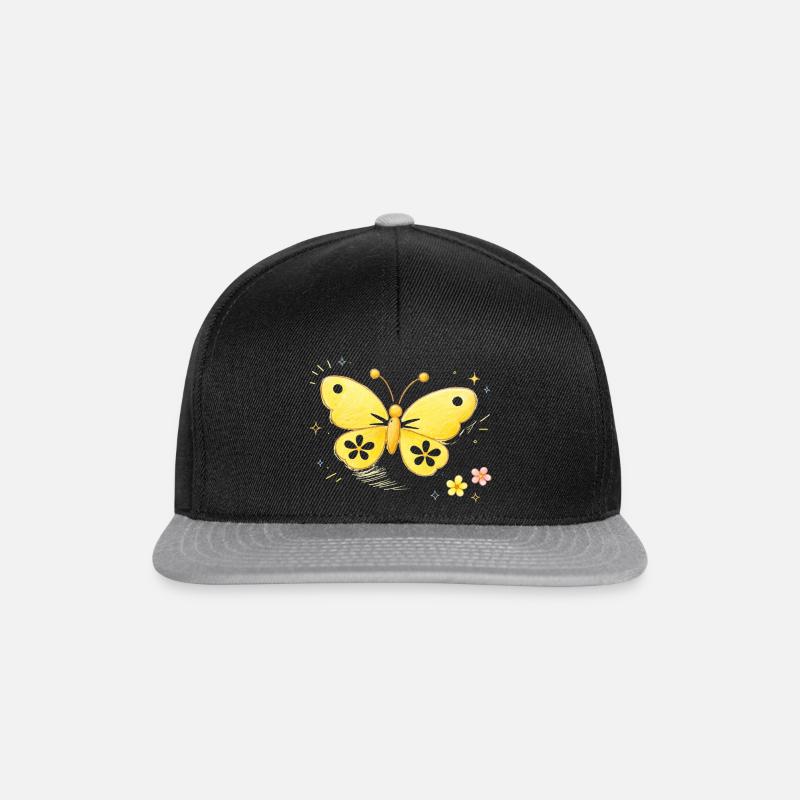 Butterfly yellow spring - Snapback Cap - black/grey