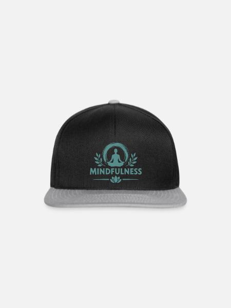 Mindfulness Achtsamkeit Meditierende Lotussitz  - Snapback Cap - Schwarz/Grau