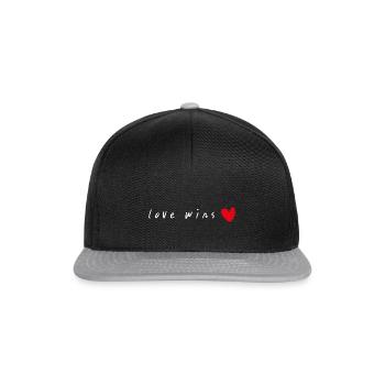 Love wins - Snapback Cap - Schwarz/Grau - Vorne